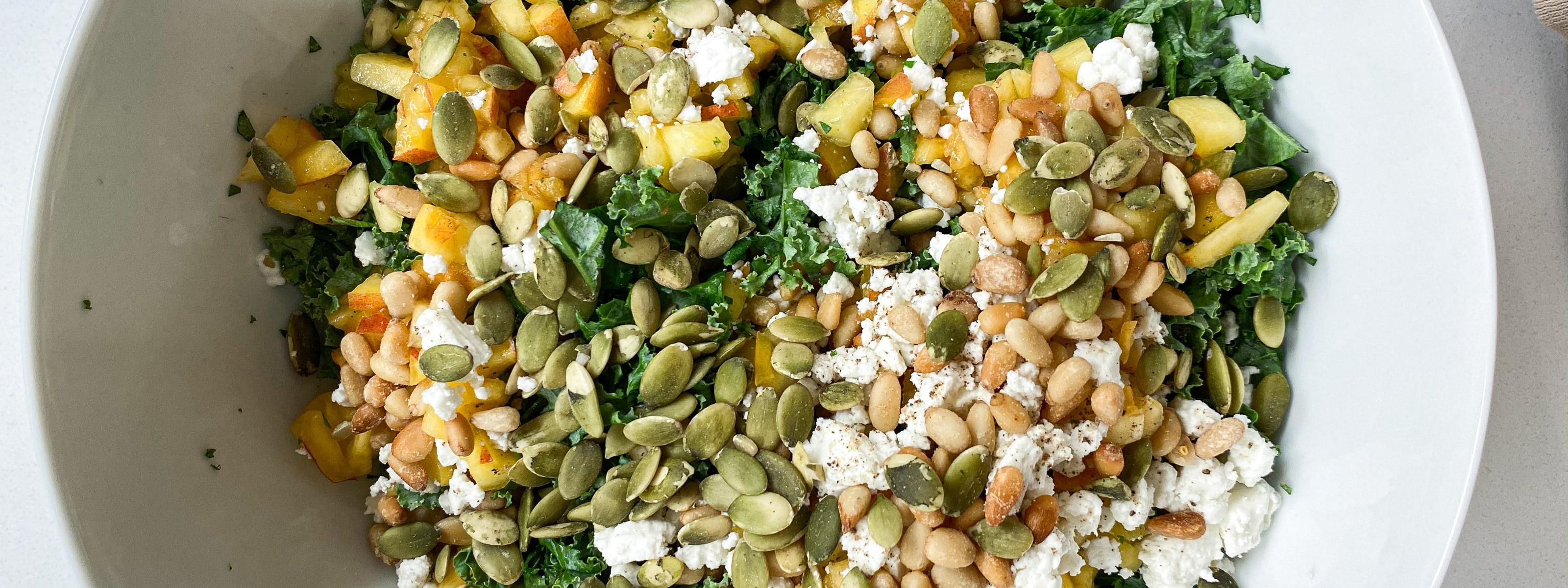 Chopped Peach Kale Salad